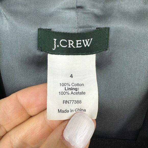 J. Crew Eden Velvet Blazer Size 4 Black Regency Goth Classic Steampunk - Picture 3 of 11